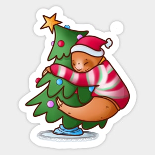 Christmas Sloth Sticker